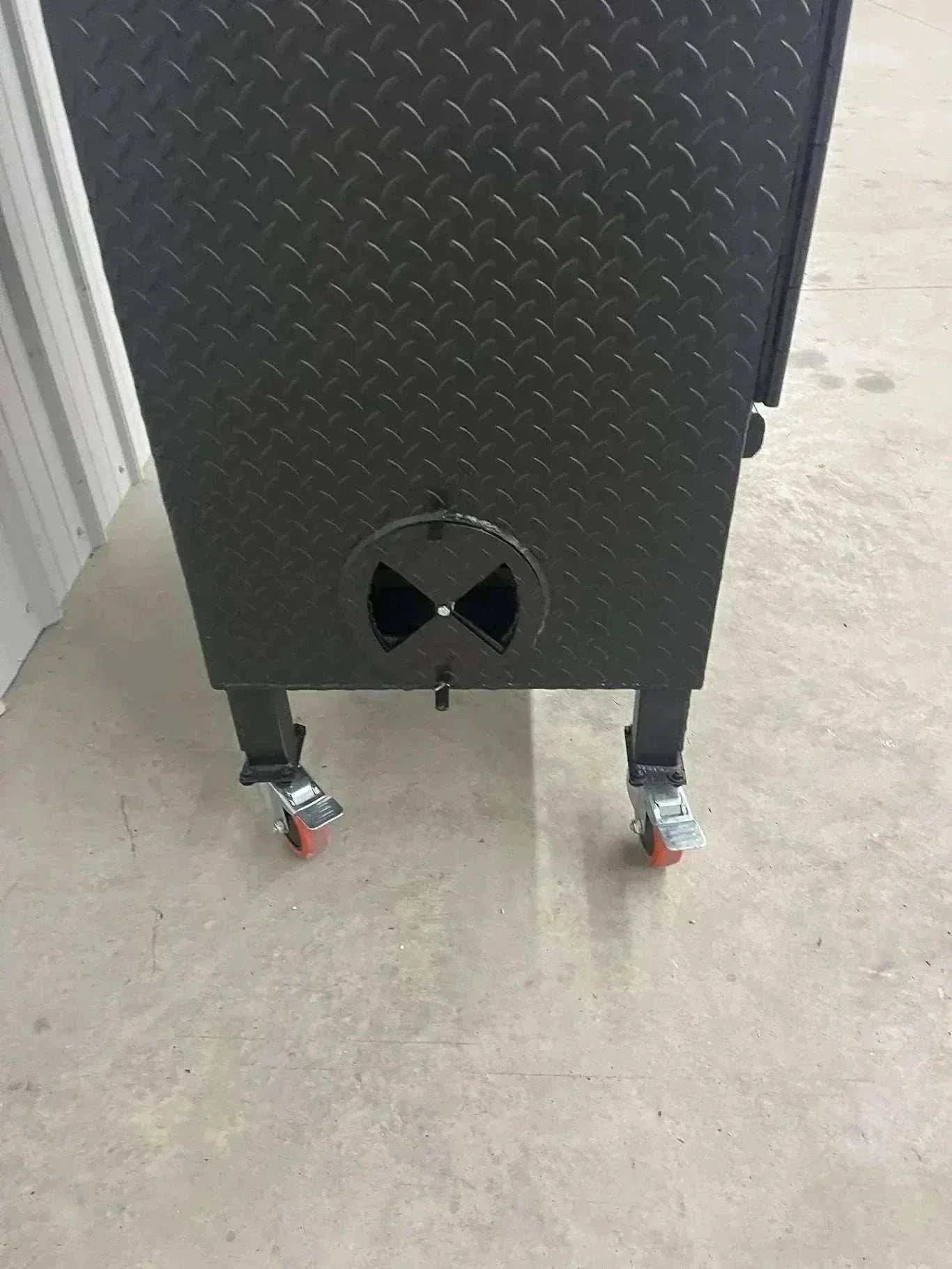 42 Cabinet Combo Smoker with heavy-duty steel construction and caster wheels for mobility