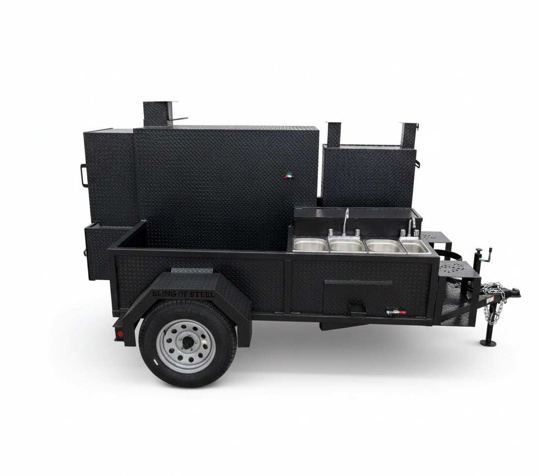 BBQ Pit SNS Cabinet 60 Catering Trailer With Sink Package And Standard Grill - Blowin' Smoke Cookers