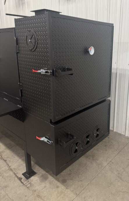 Charcoal Cabinet Smoker On Stands - Blowin' Smoke Cookers