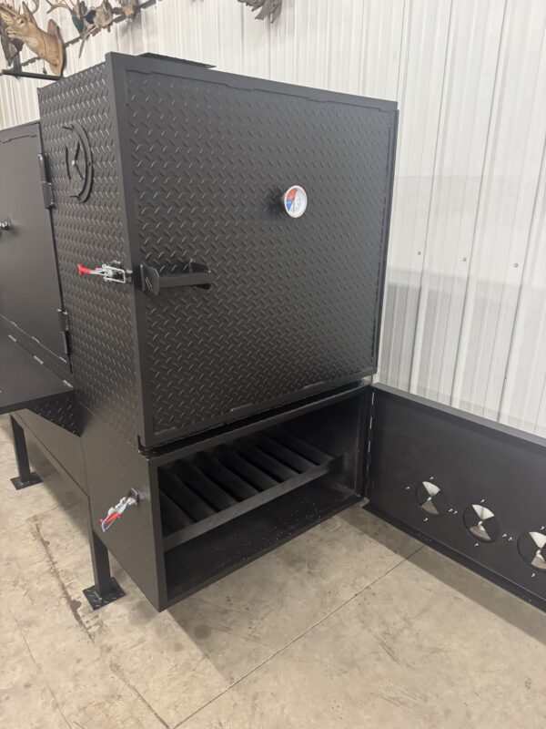 Charcoal Cabinet Smoker On Stands - Blowin' Smoke Cookers
