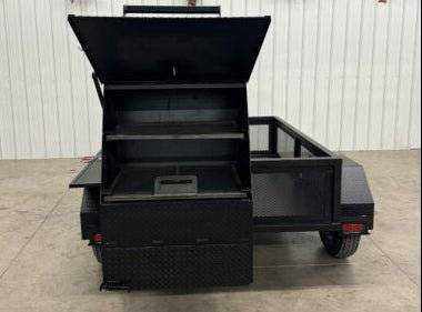 Custom BBQ Trailer SNS Tailgater With Storage - Blowin' Smoke Cookers