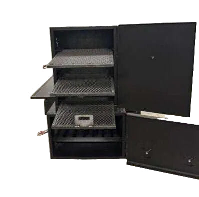 Custom Pits SNS Competition 60 Smoker With BBQ 42 Rotating Rack Pit - Blowin' Smoke Cookers