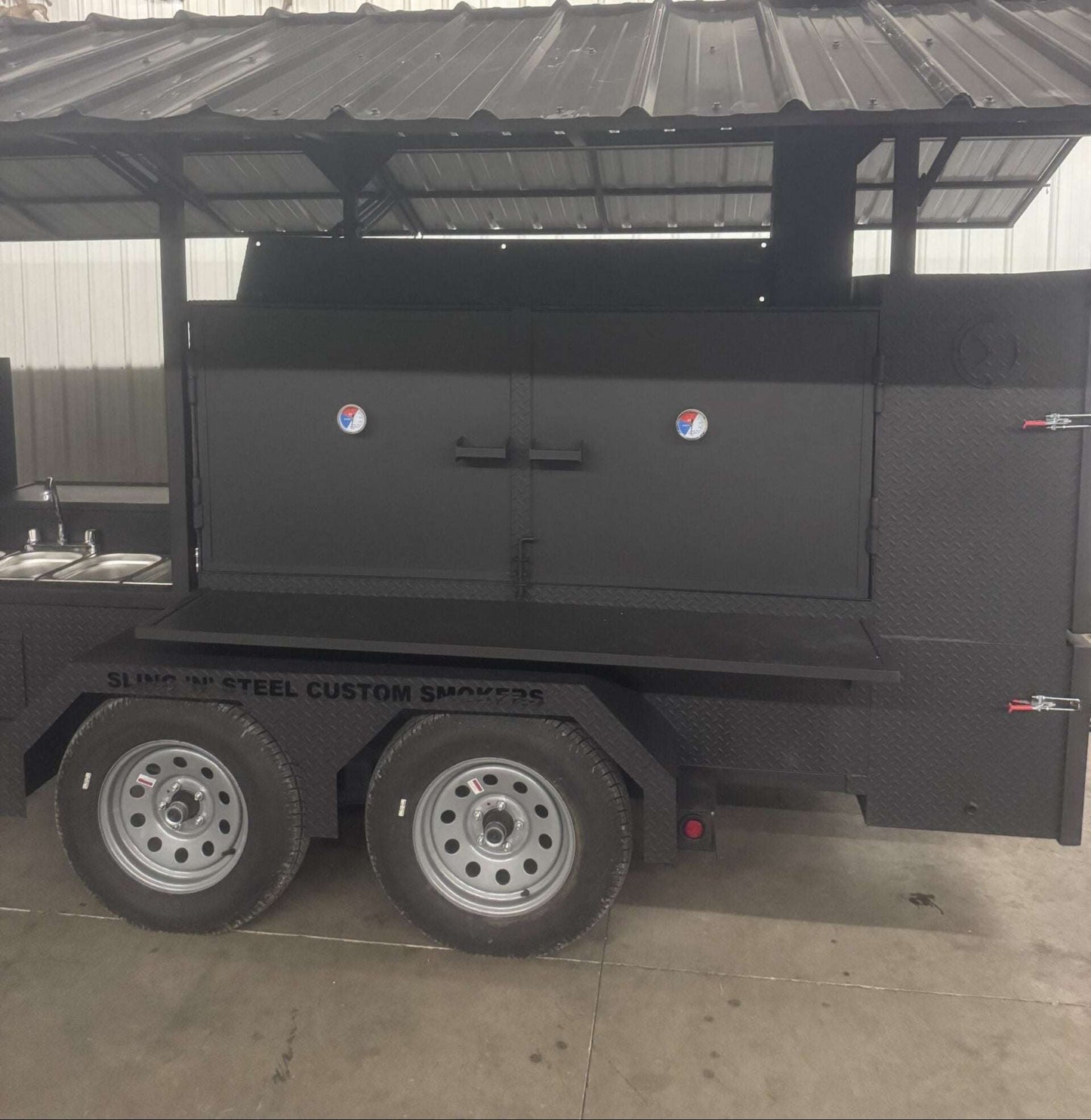 Custom Ultimate Smokehouse 72 w/sandwich prep -Smoker Trailer- Blowin' Smoke Cookers