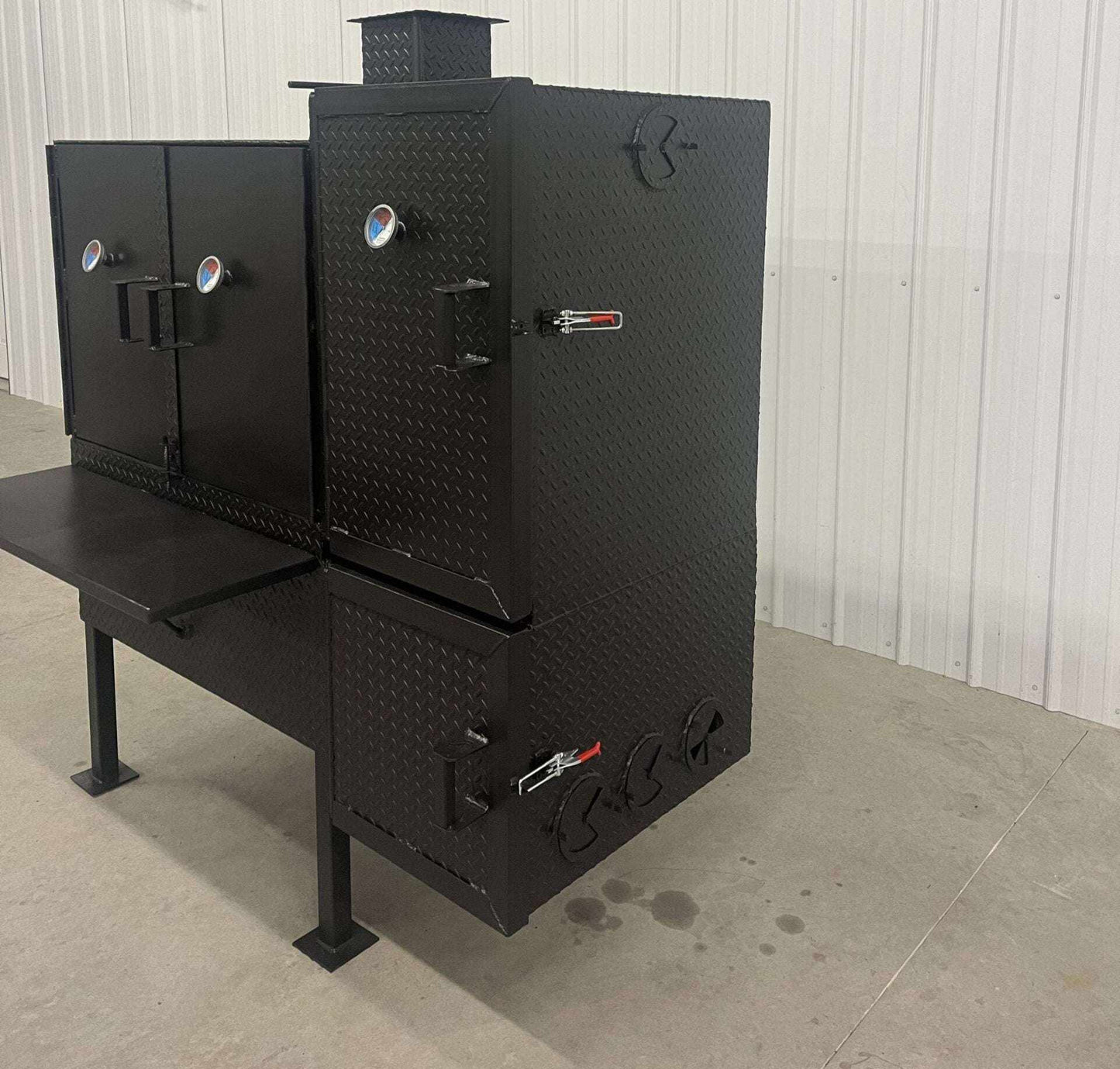 SNS 40 Cabinet Smoker large capacity vertical smoker with double walled insulated firebox and reverse flow design