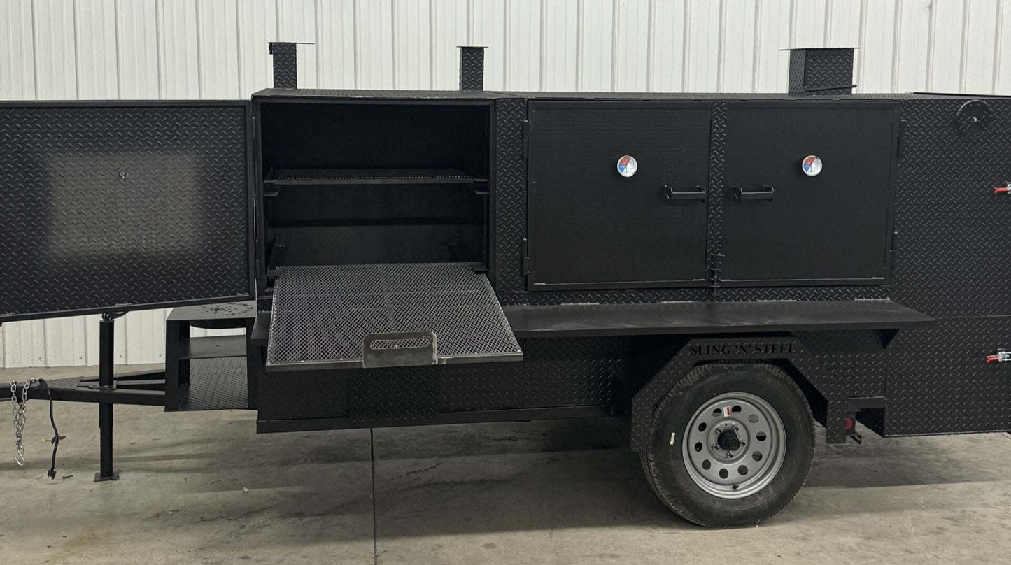 SNS 4060 Cabinet Smoker With Cabinet Charcoal Grill - Blowin' Smoke Cookers