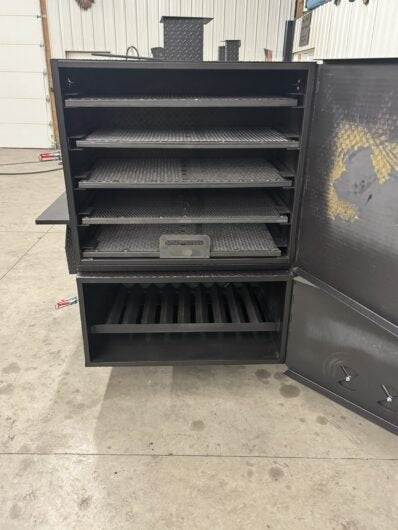 SNS 4060 Cabinet Smoker With Cabinet Charcoal Grill - Blowin' Smoke Cookers