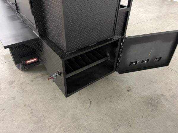 SNS 60 Cabinet Smoker with storage compartment and diamond tread steel exterior for commercial BBQ catering.