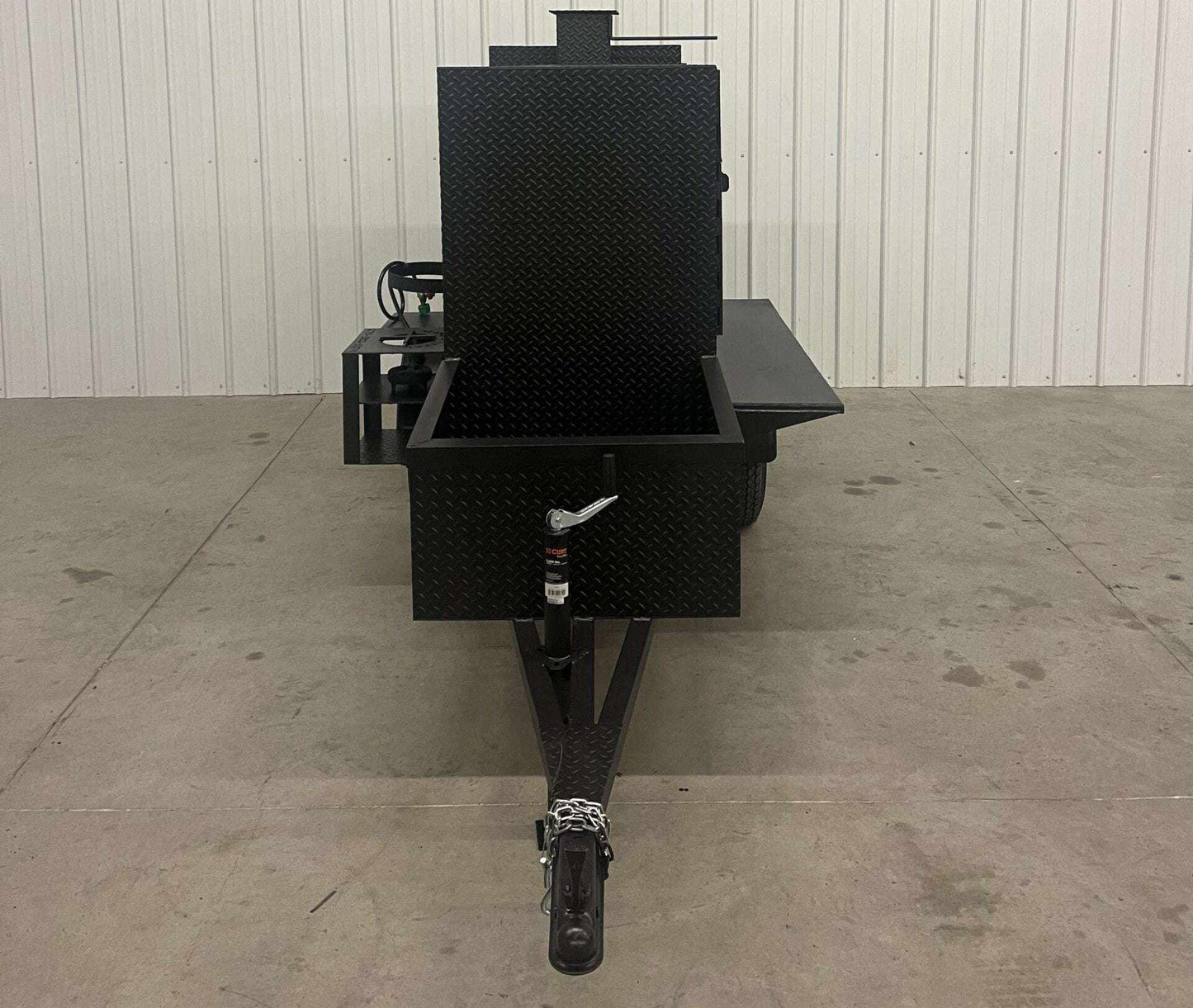 SNS 60 Smoker cabinet trailer with diamond tread steel and multiple cooking racks for large capacity BBQ smoking