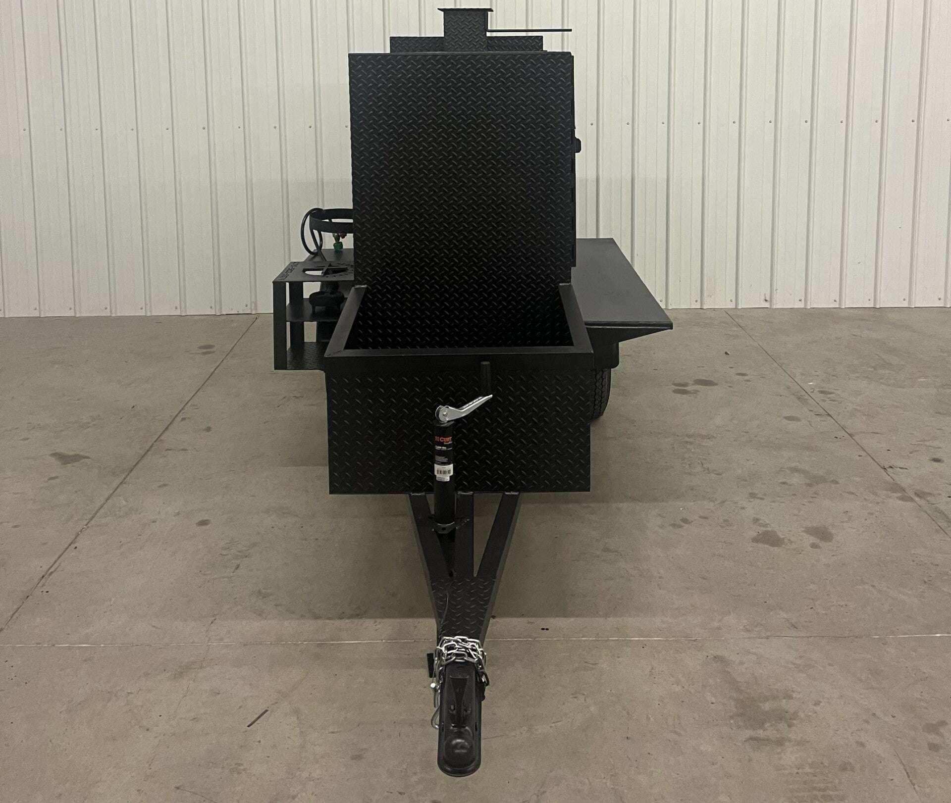 SNS 60 Smoker cabinet trailer with diamond tread steel and multiple cooking racks for large capacity BBQ smoking