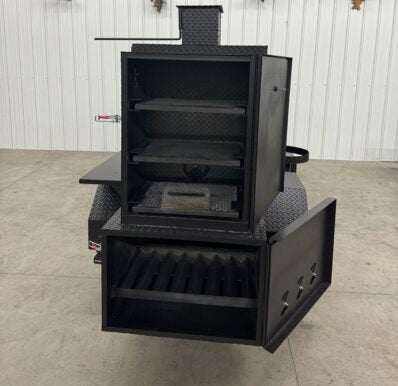 Smoker and Grill SNS 60 cabinet smoker and charcoal grill for versatile catering and outdoor cooking