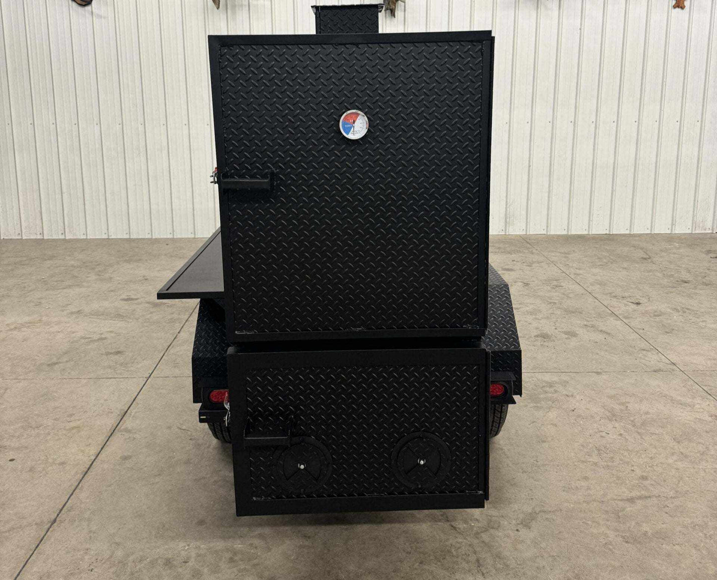 SNS 60 Cabinet heavy-duty black diamond tread steel smoker with sink and deep fryer package