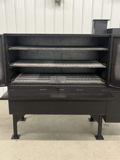 SNS 60-inch concession smoker cabinet with three slide-out racks and diamond tread steel construction