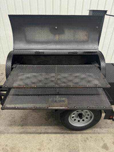 SNS Backyard Trailer 60 inch barrel BBQ smoker on trailer for mobile backyard cooking