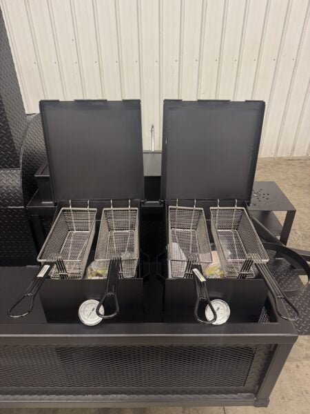 SNS Barrel 60 Charcoal Grill Catering Trailer - Blowin' Smoke Cookers