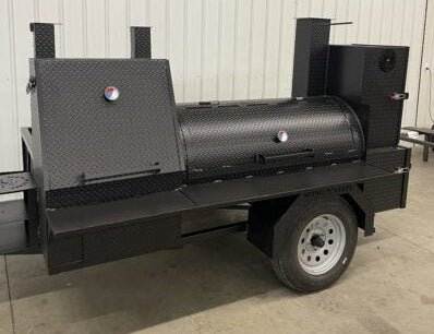SNS Barrel 60 With Grill And Full Length Storage Area -Hog Cooker Blowin' Smoke Cookers