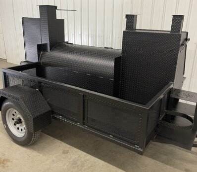 SNS Barrel 60 With Grill And Full Length Storage Area -Hog Cooker Blowin' Smoke Cookers