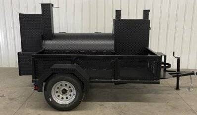 SNS Barrel 60 With Grill And Full Length Storage Area -Hog Cooker Blowin' Smoke Cookers