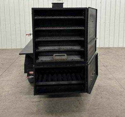 Box Smoker SNS Beast large cabinet smoker with multiple cooking racks and firebox for high capacity smoking