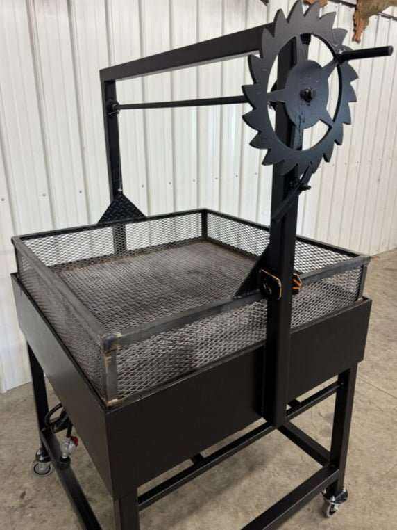SNS Mega Deep Fryer heavy-duty 40x40 inch santa maria style fryer with 3/8 inch thick steel construction and four 60K BTU burners