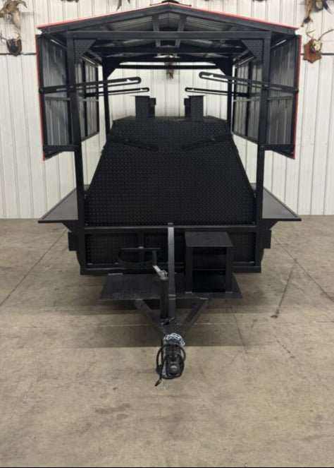 Giant Grill SNS Mega Grill commercial dual cooking pit trailer with roof and charcoal trays