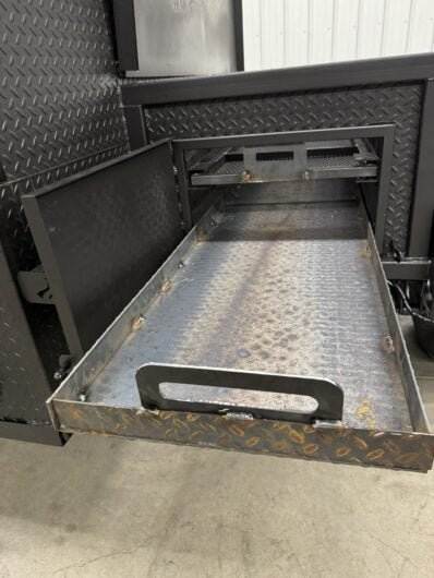 SNS Smoke House Smoke Cabinet Smoker with pull-out loading tray and diamond plate steel exterior