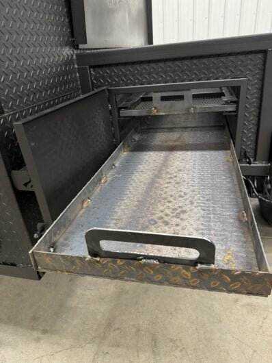 SNS Smoke House Smoke Cabinet smoker with pull-out loading tray and diamond plate steel construction