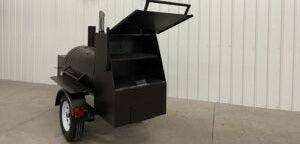 SNS Tailgater 60 trailer smoker and charcoal grill with large cooking racks and heavy-duty steel construction for BBQ catering and enthusiasts