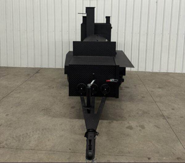 SNS Tailgater 60 Trailer Smoker and Grill with barrel smoker and rear charcoal grill for large-scale BBQ cooking