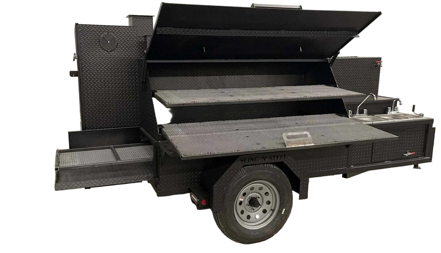 SNS Ultimate Smokehouse 60 w/ sink and griddle - Blowin' Smoke Cookers