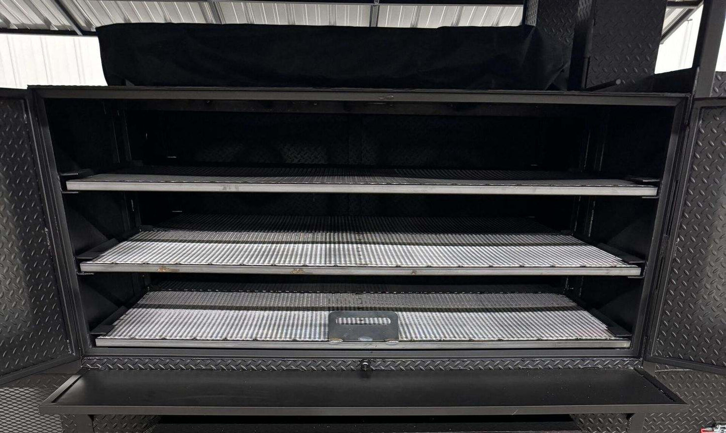 Commercial Avery Cabinet Smoker with three large cooking racks and spacious chamber for catering and restaurants.