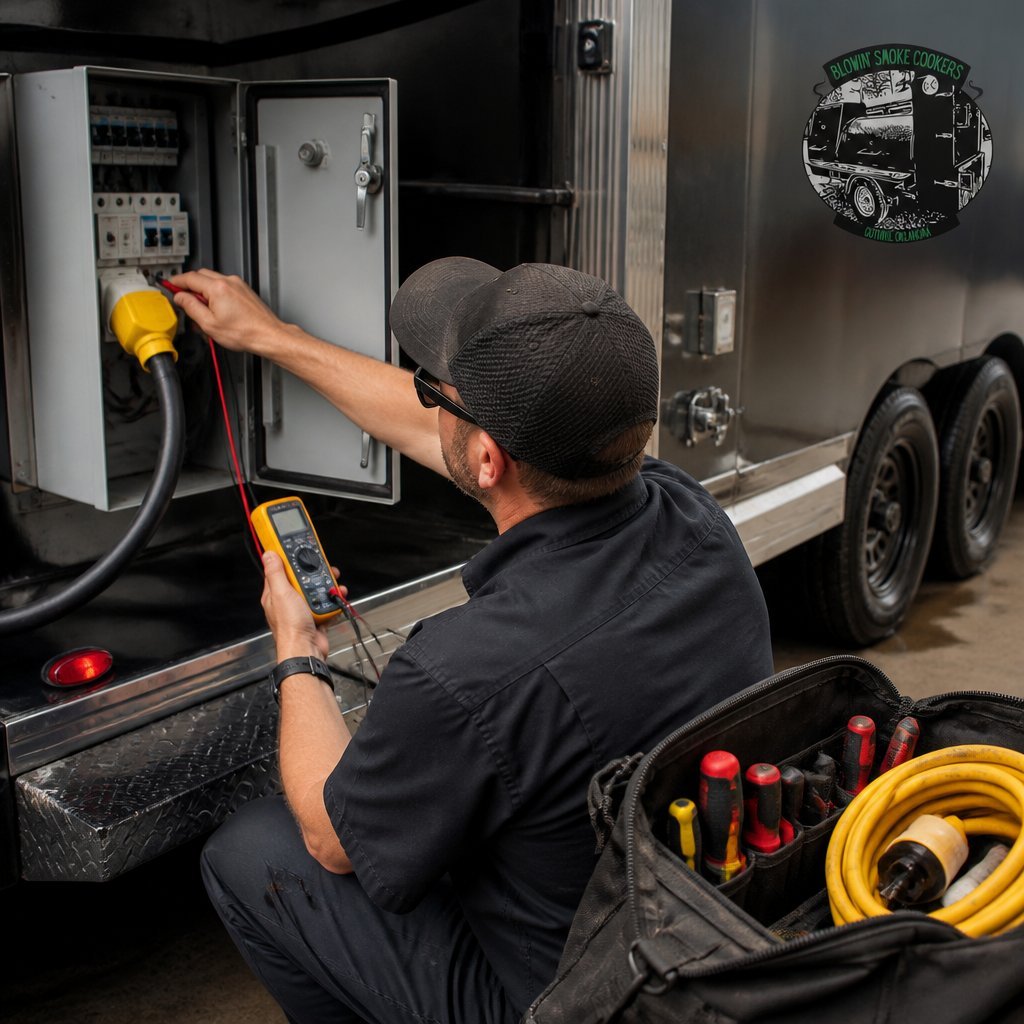 Professional Catering Trailer Electrical Safety - Blowin' Smoke Cookers