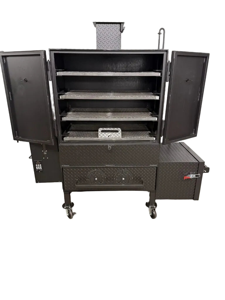 cabinet smoker front view doors open