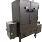 cabinet smoker with pellet capability on one side and wood capability on the other.