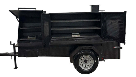 BBQ Pit SNS Cabinet 60 Catering Trailer With Sink Package And Standard Grill - Blowin' Smoke Cookers