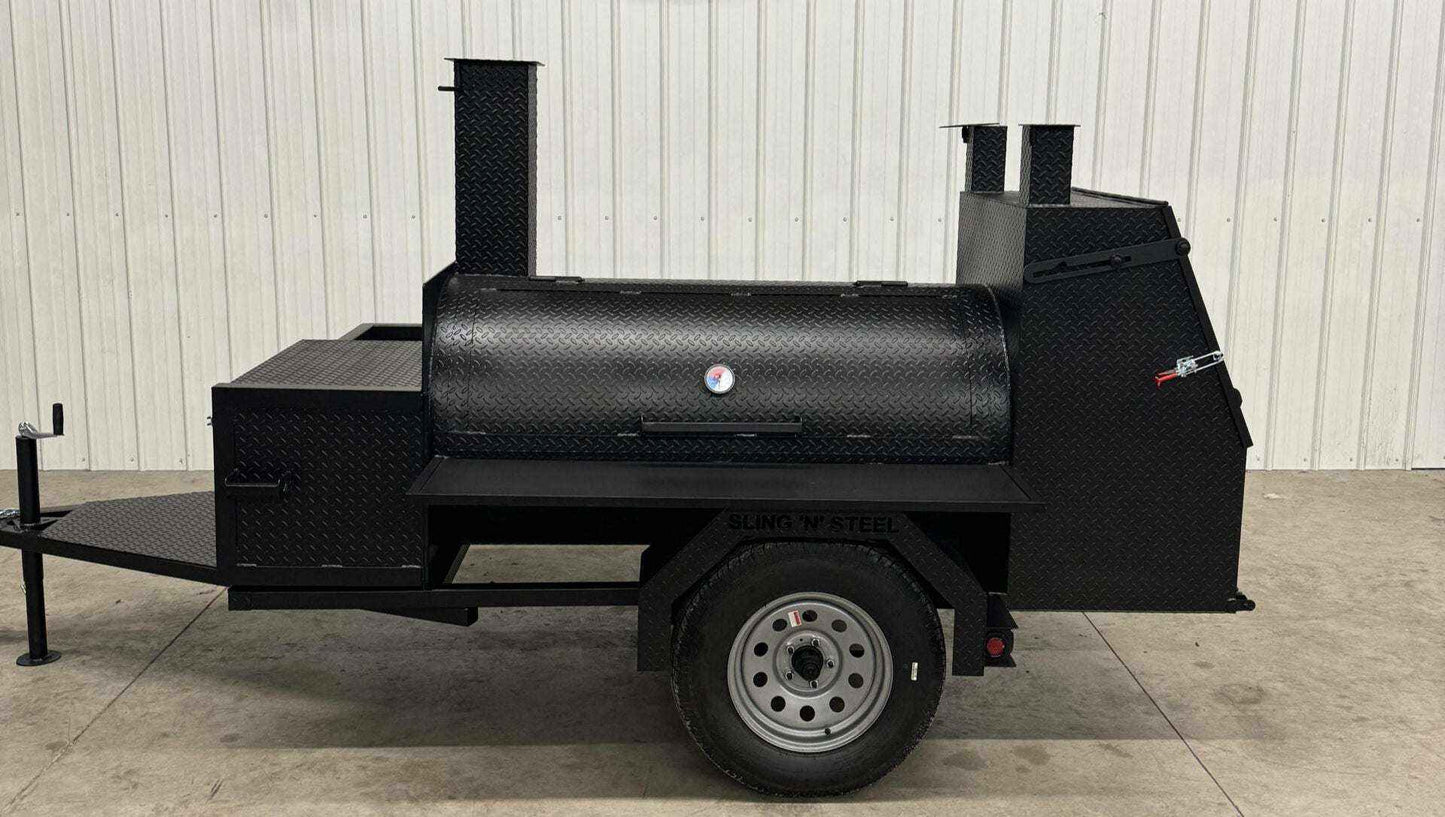 Custom BBQ Trailer SNS Tailgater With Storage - Blowin' Smoke Cookers