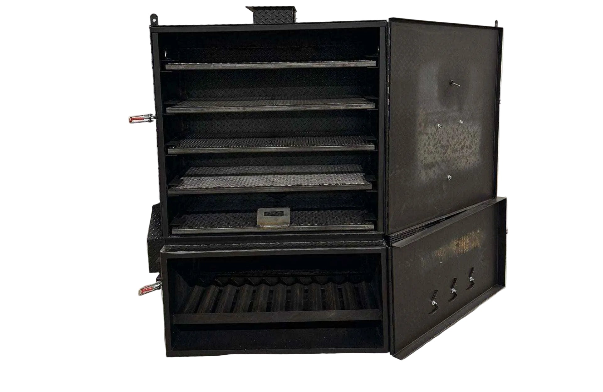Custom Charcoal Grills with SNS 4060 Smoker - Blowin' Smoke Cookers