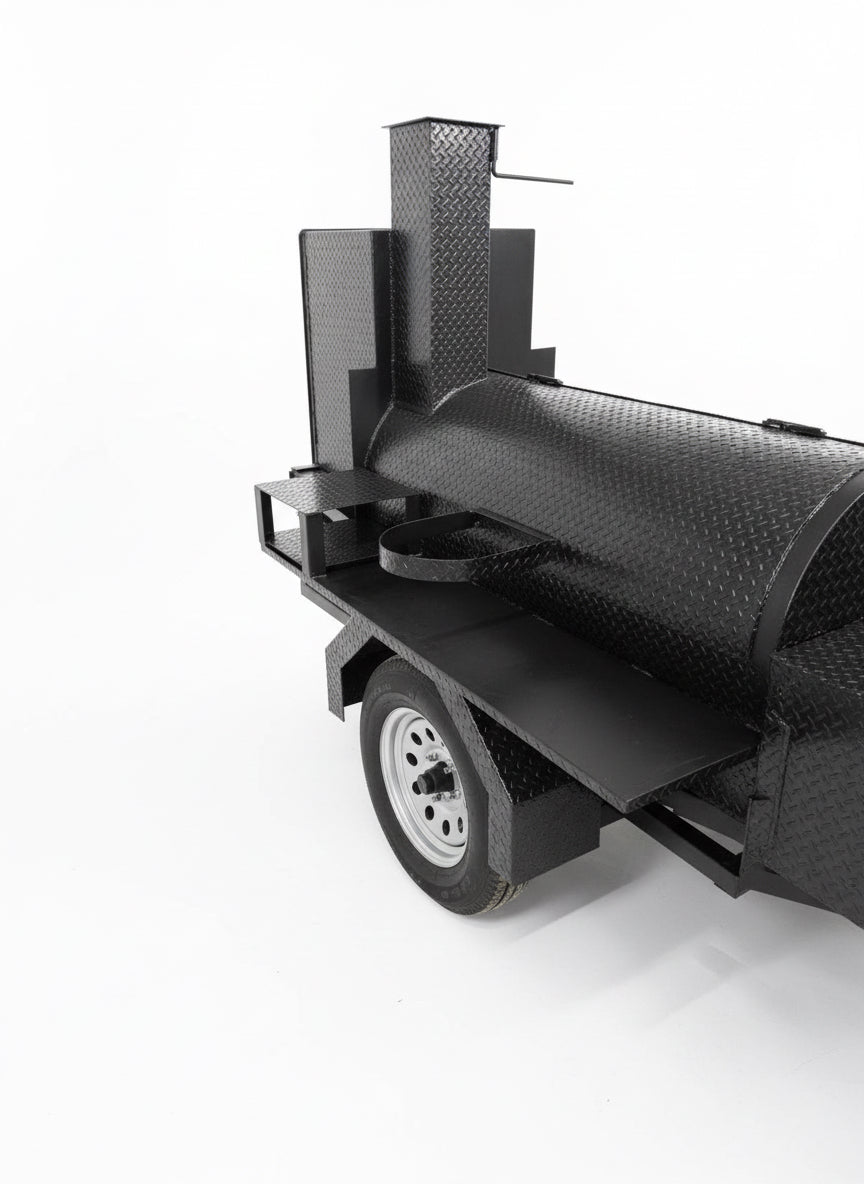 Custom Pits SNS Competition 60 Smoker With BBQ 42 Rotating Rack Pit - Blowin' Smoke Cookers