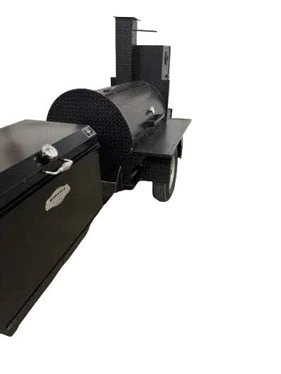 Custom Pits SNS Competition 60 Smoker With BBQ 42 Rotating Rack Pit - Blowin' Smoke Cookers