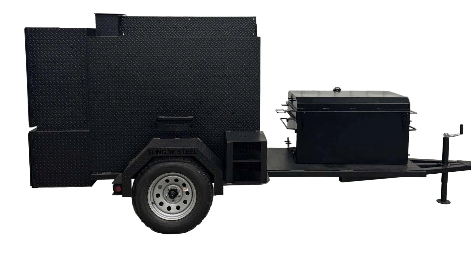 Custom Pits SNS Competition 60 Smoker With BBQ 42 Rotating Rack Pit - Blowin' Smoke Cookers