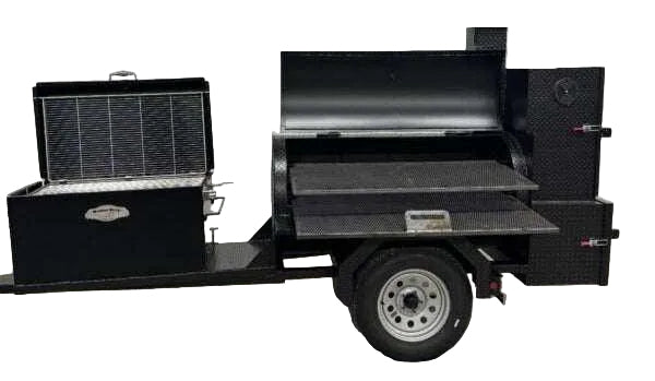 Custom Pits SNS Competition 60 Smoker With BBQ 42 Rotating Rack Pit - Blowin' Smoke Cookers