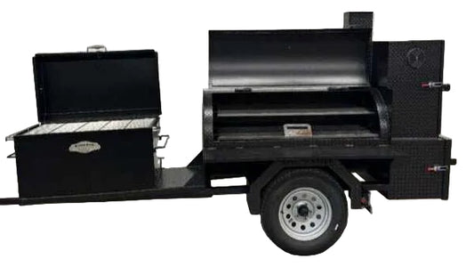 Custom Pits SNS Competition 60 Smoker With BBQ 42 Rotating Rack Pit - Blowin' Smoke Cookers