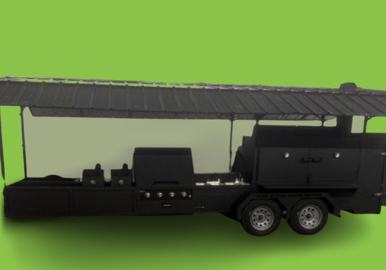 Custom Ultimate Smokehouse 72 w/sandwich prep Smoker Trailer - Blowin' Smoke Cookers