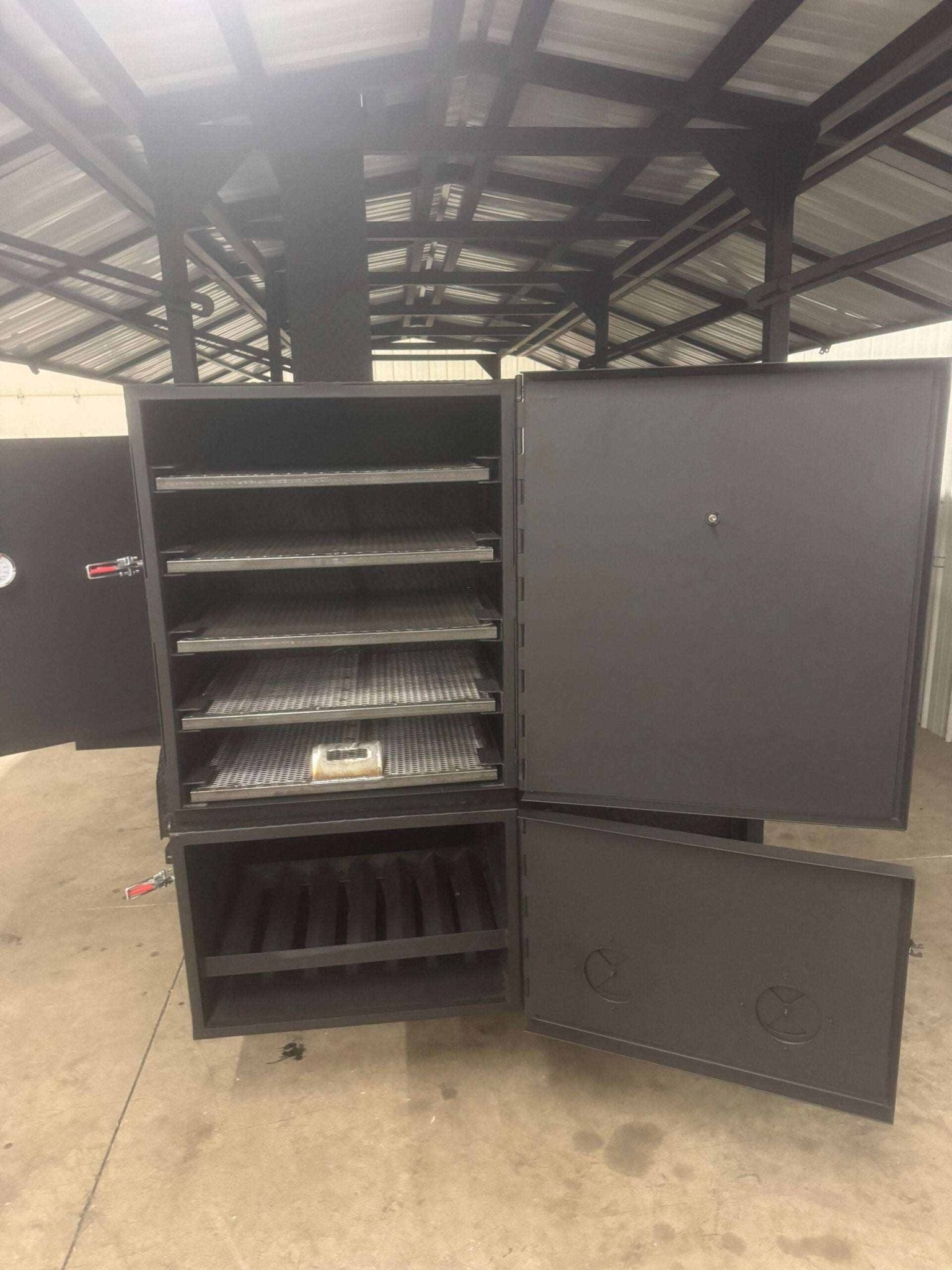 Custom Ultimate Smokehouse 72 w/sandwich prep Smoker Trailer - Blowin' Smoke Cookers