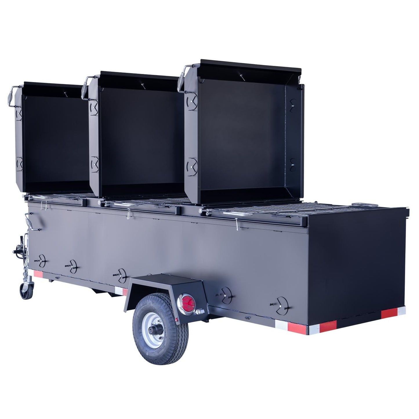 Meadow Creek BBQ96 Chicken Cooker Trailer (3 pit) - Blowin' Smoke Cookers