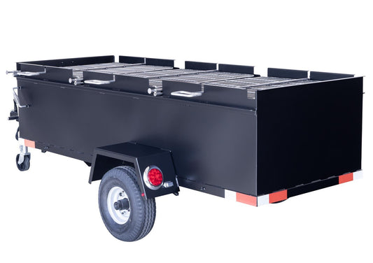 Meadow Creek BBQ96 Chicken Cooker Trailer (3 pit) - Blowin' Smoke Cookers