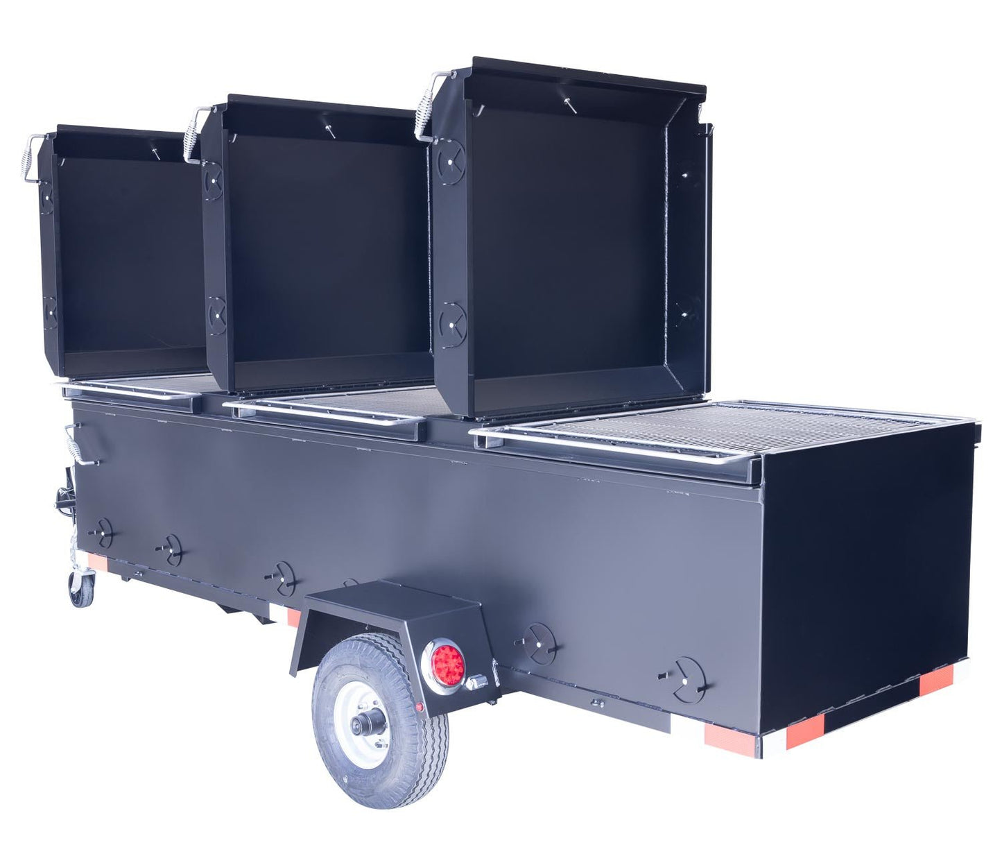 Meadow Creek BBQ96 Chicken Cooker Trailer (3 pit) - Blowin' Smoke Cookers