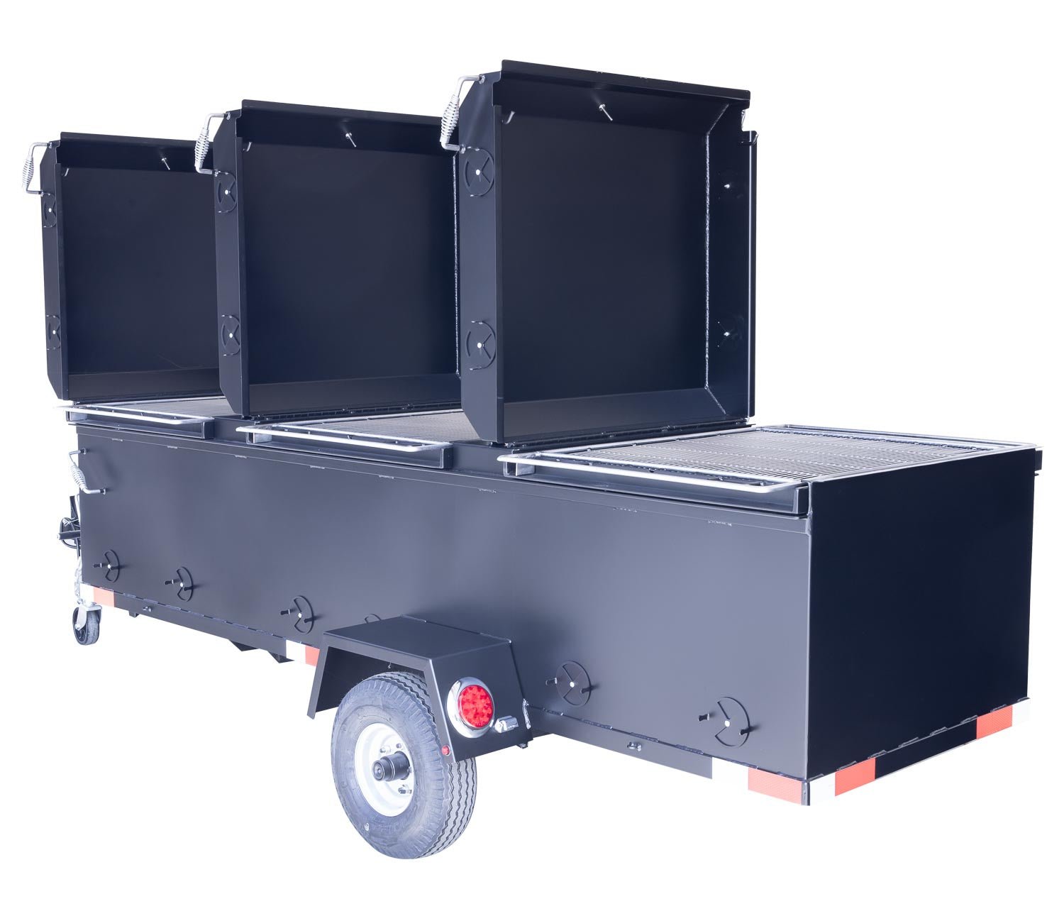 Meadow Creek BBQ96 Chicken Cooker Trailer (3 pit) - Blowin' Smoke Cookers