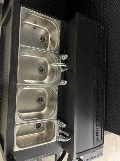 Smoker Cabinet SNS 60 Cabinet Smoker And Grill Combo With Sink and Roof Package - Blowin' Smoke Cookers