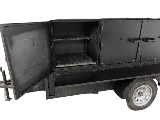 Smoker Cabinet SNS 60 Cabinet Smoker And Grill Combo With Sink and Roof Package - Blowin' Smoke Cookers