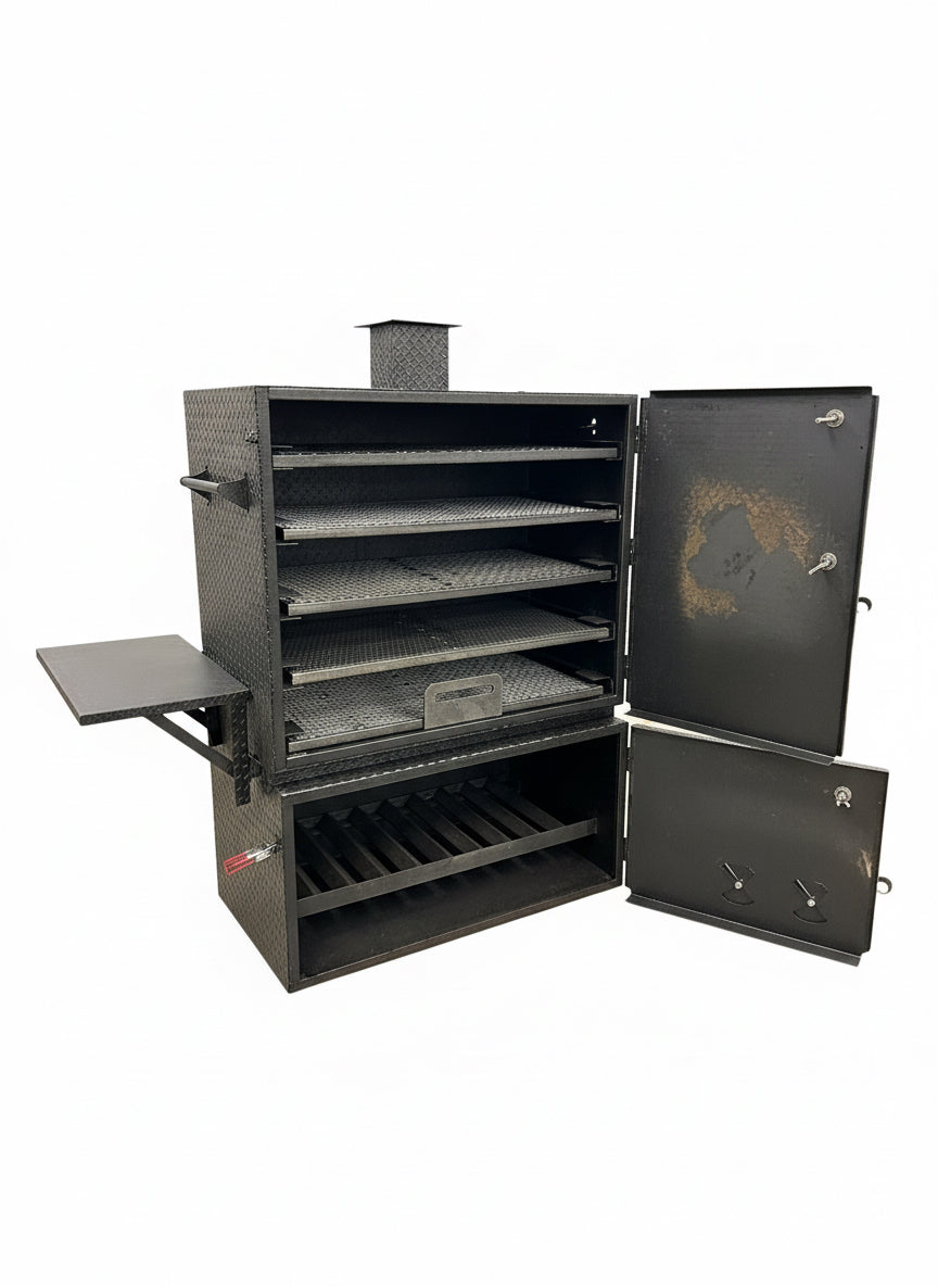 Smoker Grills SNS 4060 Smoker With Cabinet Main Chamber and Full Storage - Blowin' Smoke Cookers
